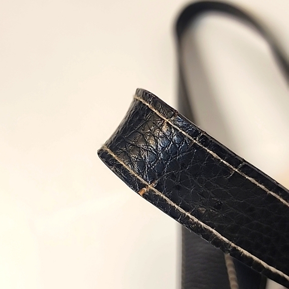 Franklin Covey Black Leather Handbag Travel Laptop Tote Purse - Picture 10 of 16